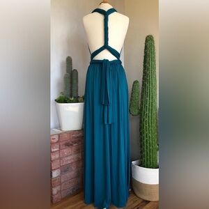 Two Birds convertible infinity teal maxi  party dress gown Sz A (Sz 0-12)